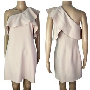 Elizabeth and James Jerard One-shoulder Pale Pink Ruffle Sheath Dress